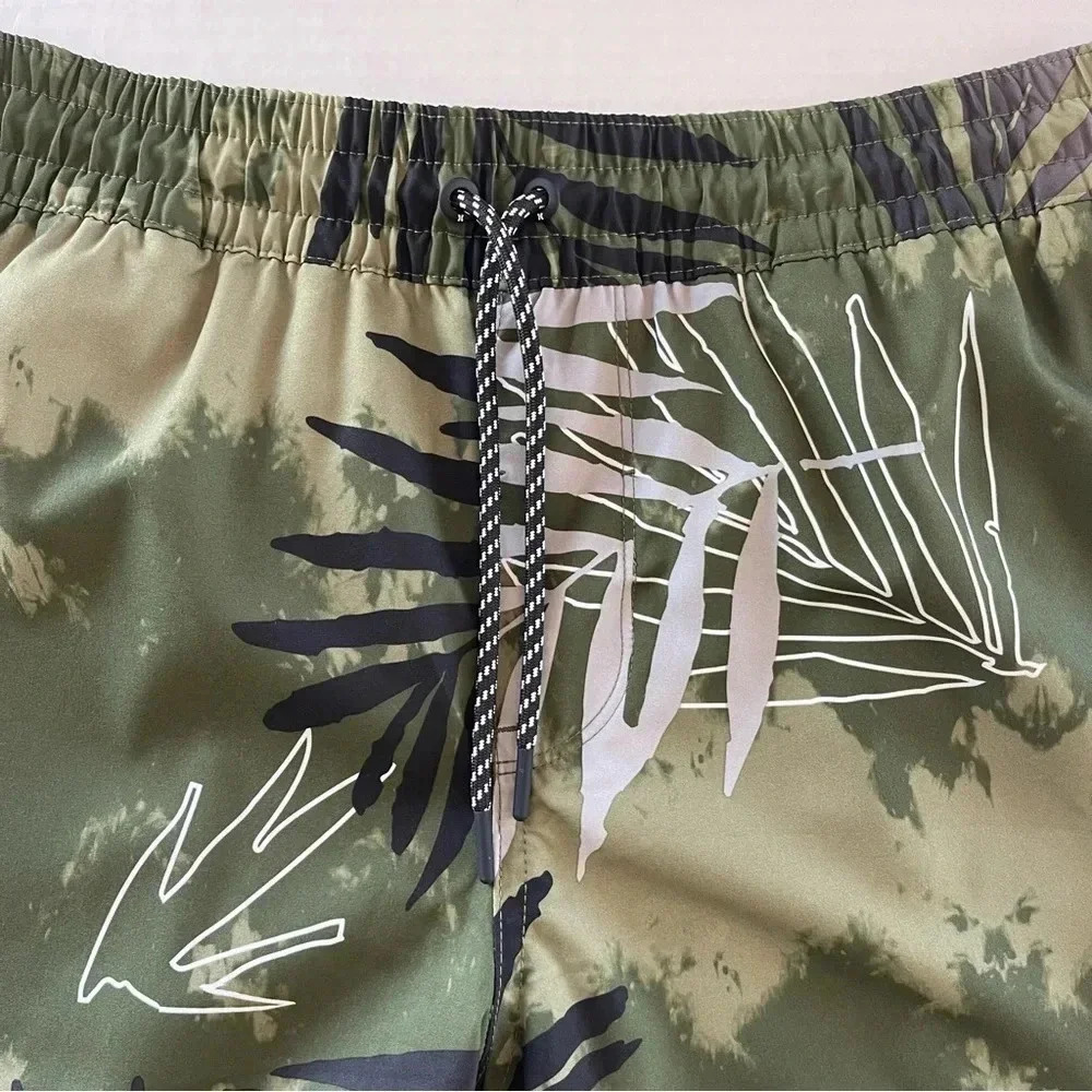 Hurley Palm Print Volley Swim Shorts-Olive Men size Large - Picture 4 of 12